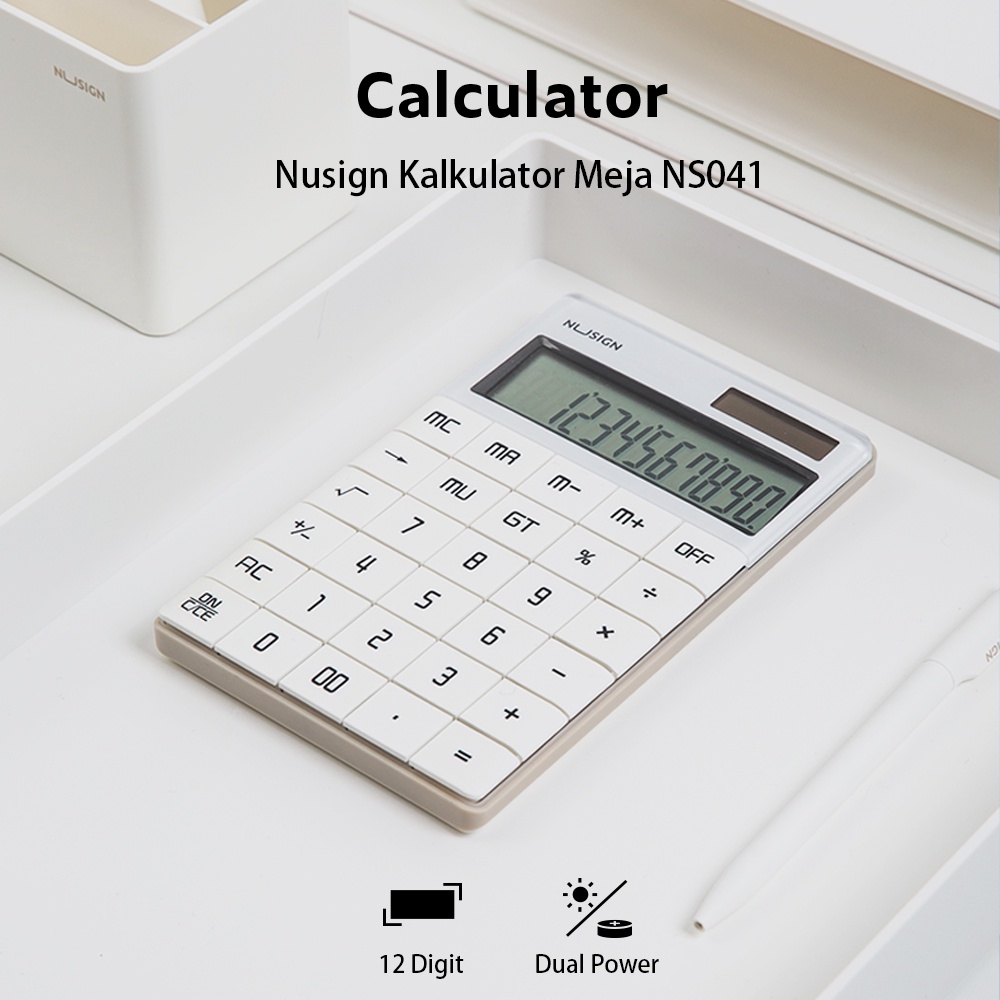 Nusign Calculator / Kalkulator 12Digit LCD Besar Design Modern NS041