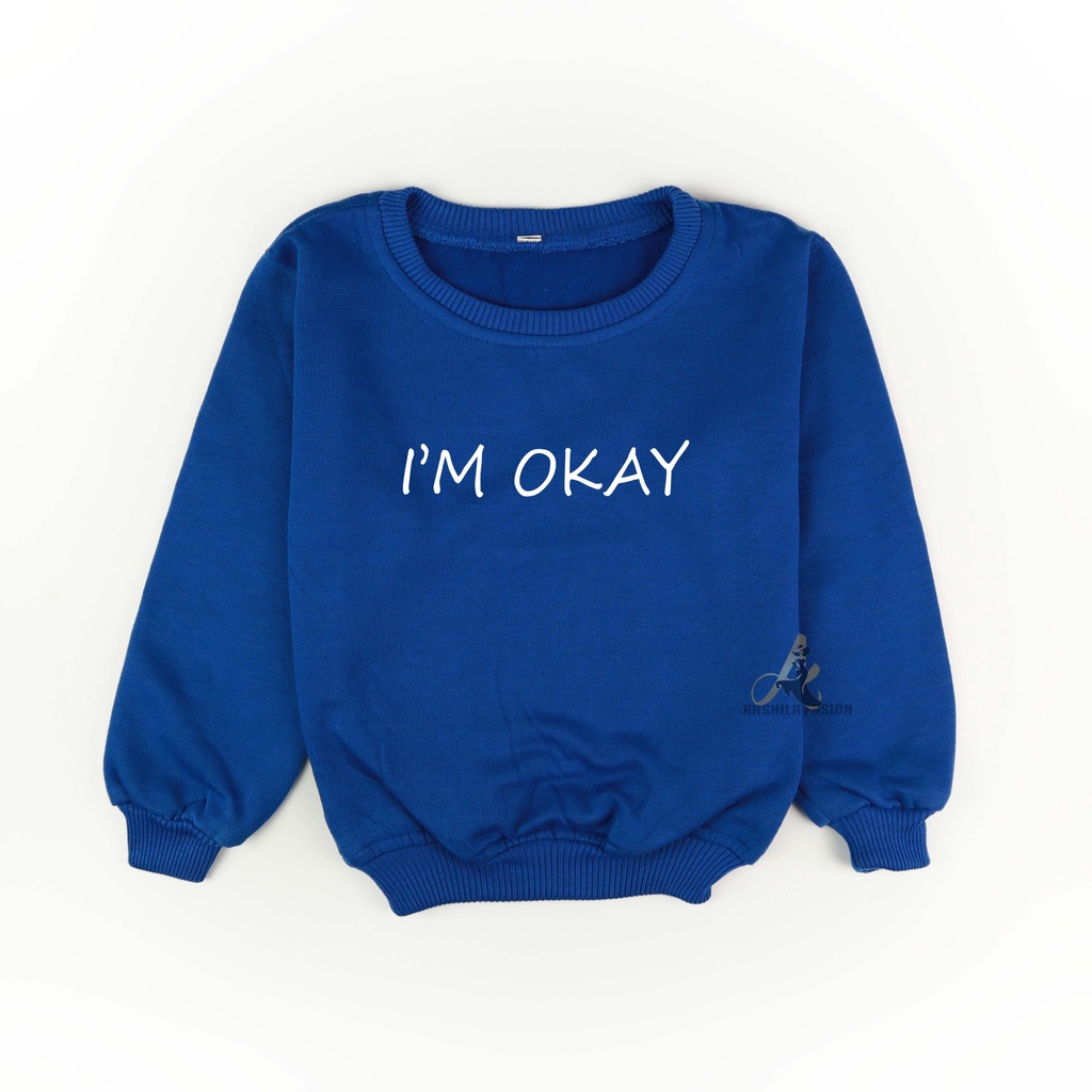 SWEATER POLOS ANAK TANPA KUPLUK SABLON IM OKAY