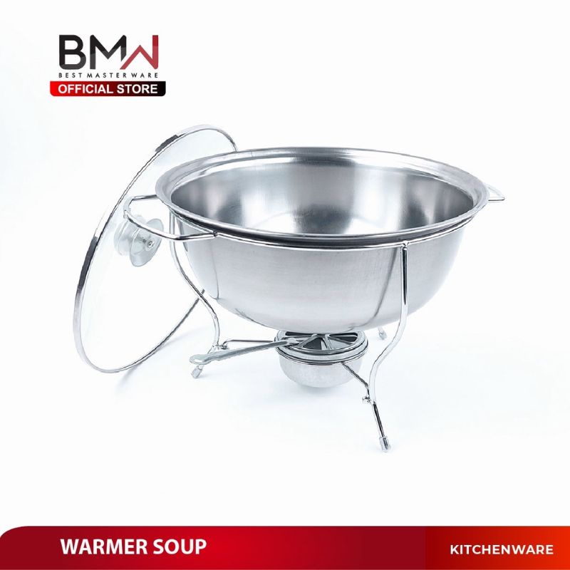 Warmer Bulat - Baskom Tempat Sayur Soup Prasmanan Saji Stainless - TERMURAH