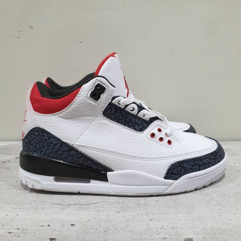 Sepatu basket air Jordan retro 3 se denim Fire red premium original Quality