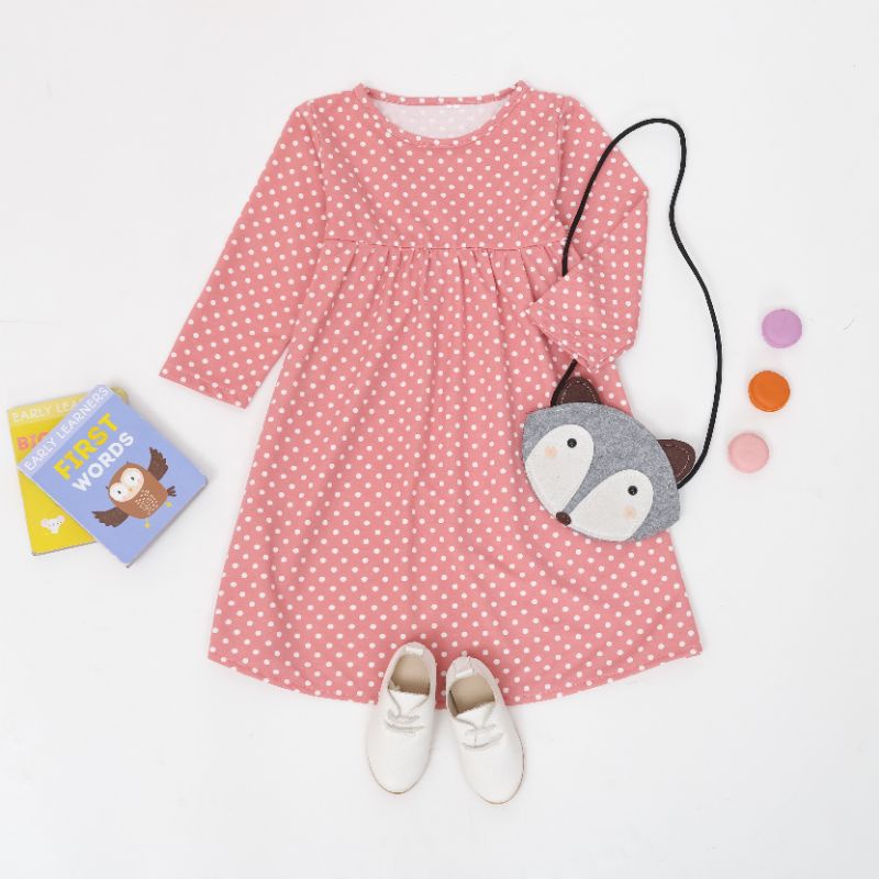 Gamis Anak Vohara Long Dress ANAK BABYTERRY IMPORT 1-5 Tahun Gamis Anak Babyterry Dress Anak Lengan 