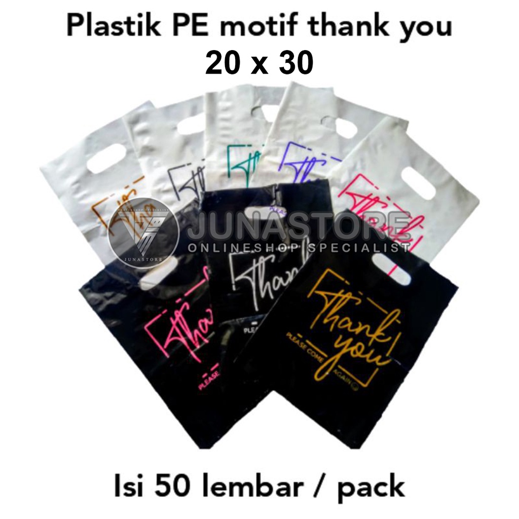 Plastik Plong Motif Thank You / Plastik Pond Motif Thank You 20 X 30