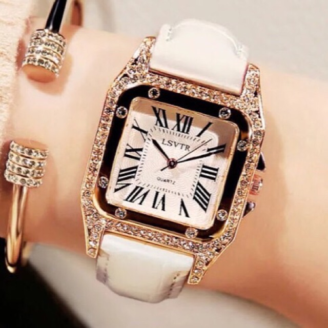 DS J007 JAM TANGAN FASHION DIAMOND PETAK JAM TANGAN WANITA IMPORT BATAM