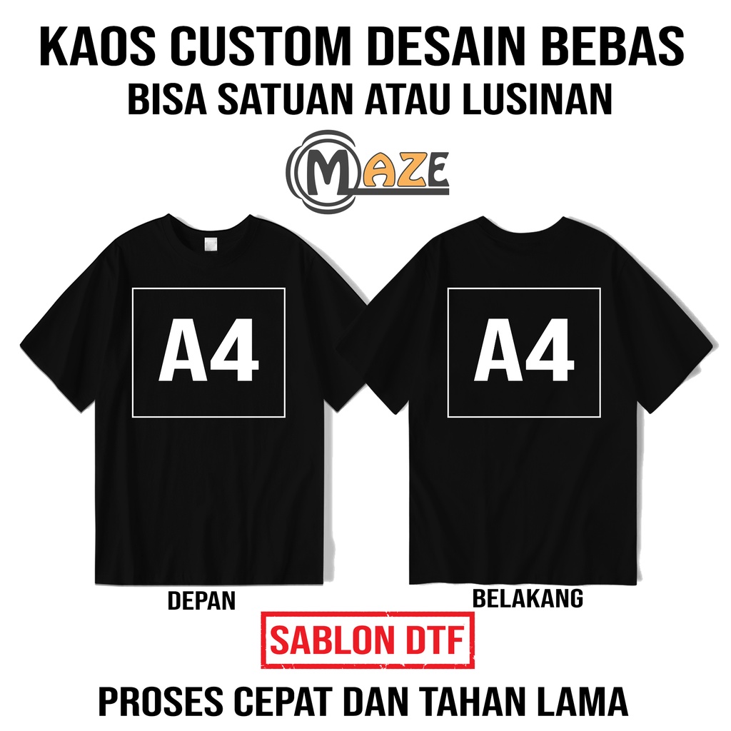 Jual Kaos Custom Foto Kaos Desain Sendiri Sablon Kaos Satuan Sablon Dtf A4 A4 Sehari 0390