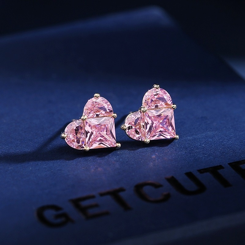Anting Stud 925 Silver Bentuk Hati Gaya Korea Untuk Wanita