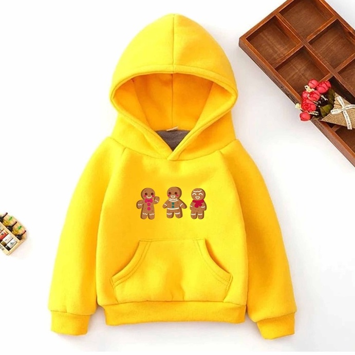 Hoodie Gingerbread Sweater Pakaian Anak M - XXL