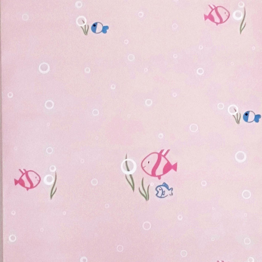 wallpaper stiker dinding / 45 cm x 5 meter / motif ikan pink