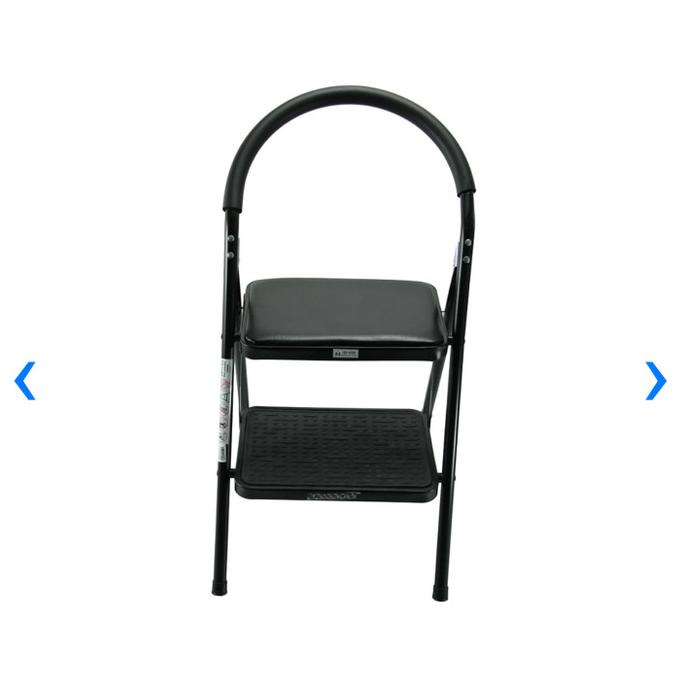 Silahkan Order] Tangga Lipat Besi Dengan 2 Anak Tangga Krisbow - Hitam