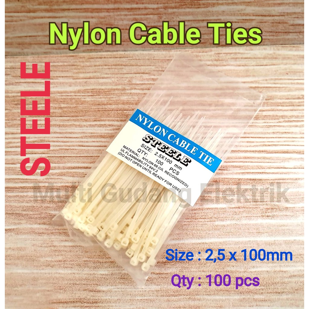 Cable ties steele 10 cm x 2.5 mm Kabel tis pengikat kabel  Super Murah