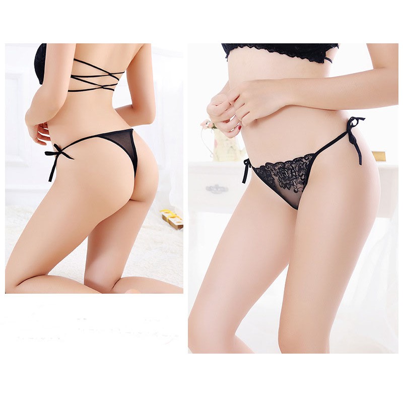 Celana dalam seksi tali bahan Renda G String Wanita Motif  thong c152