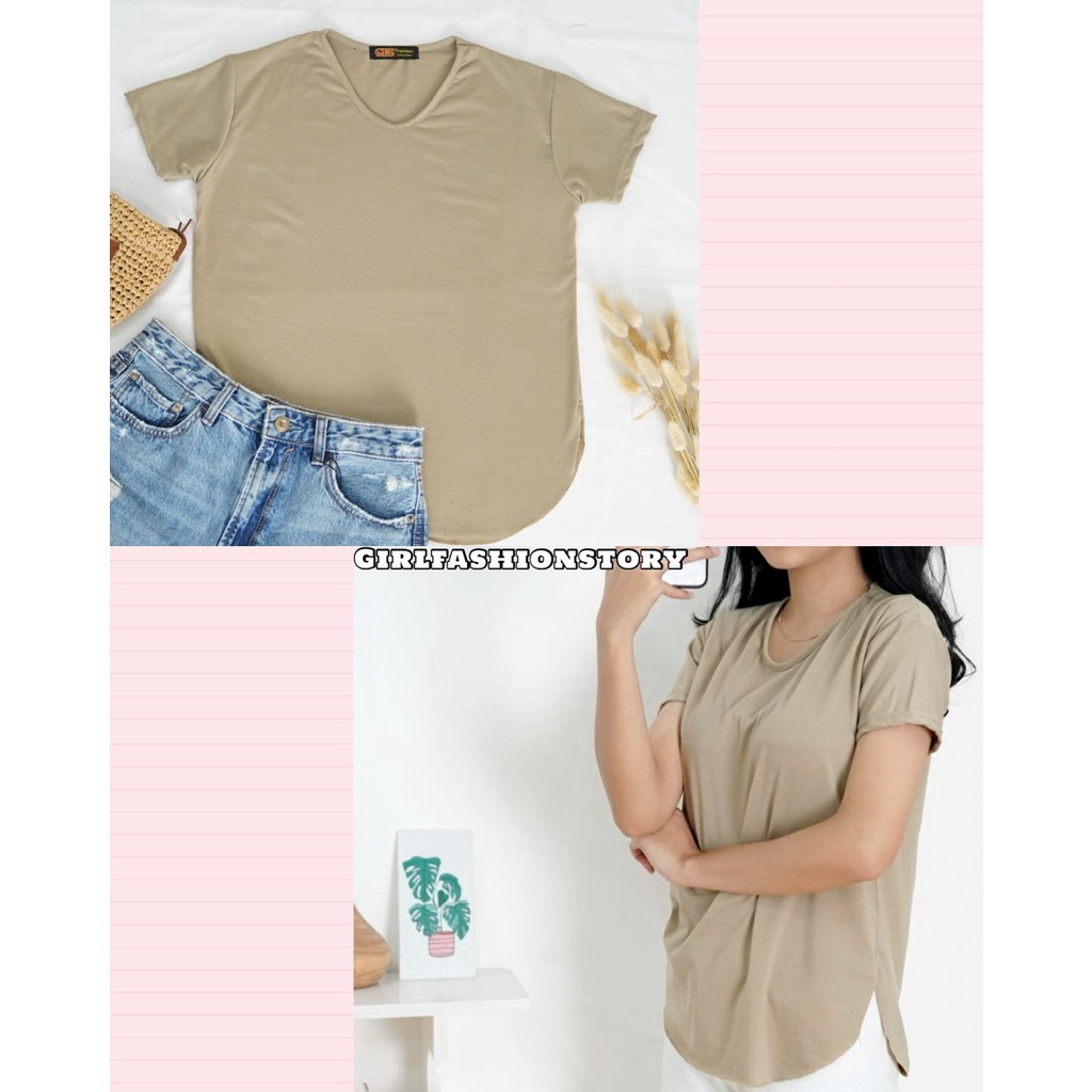 BEFAST - ZFS OOTD Wanita Kaos AYANA / GQ 753 SOFT SPANDEK / Kaos Wanita terbaru / kaos santai Cewe / Atasan Lengan Pendek / Baju Polos Casual / Kaos Banyak Warna / Terlaris