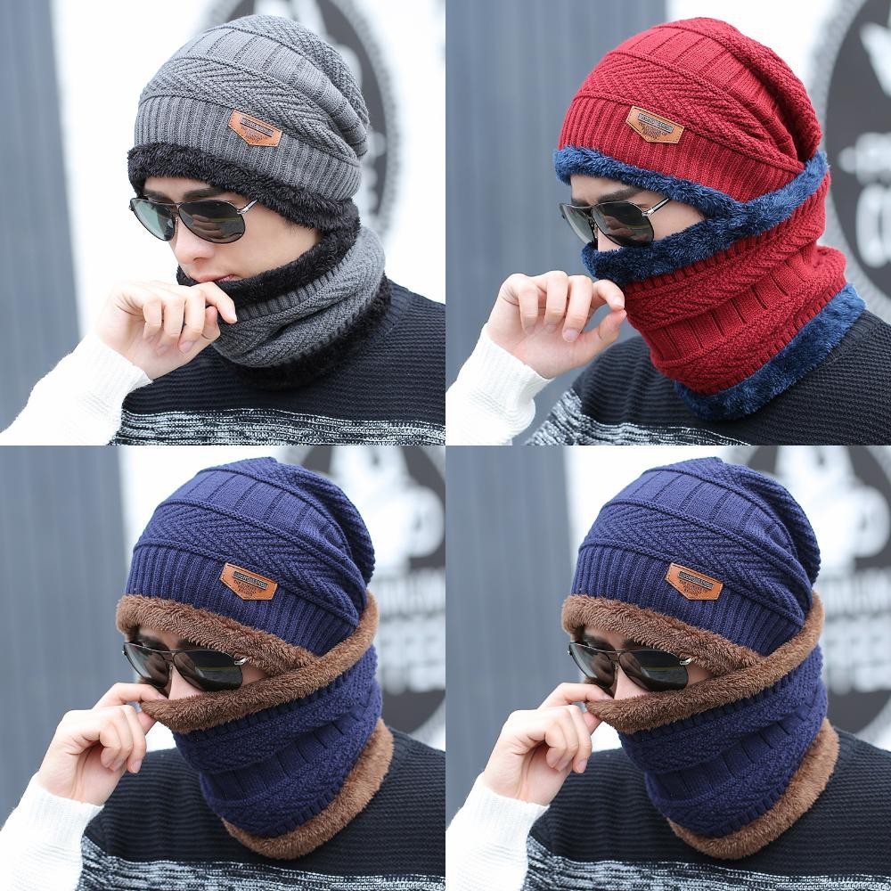 syal/scarf rajut Pcs Kupluk Rajut Syal Leher Muka Warna Polos