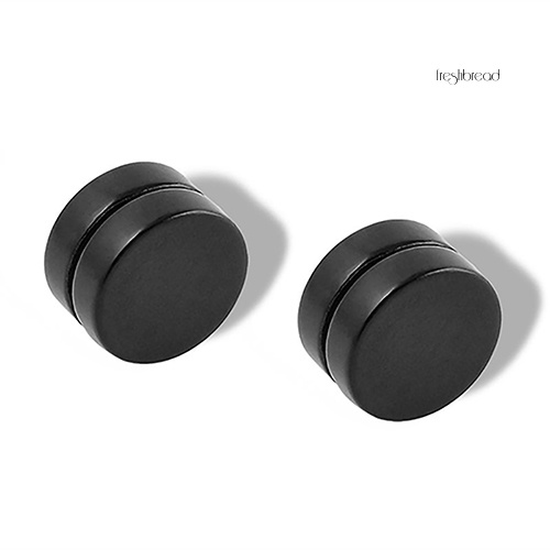 [TERLARIS]1 Pair Men's Non Piercing Ear Stud Clip On Round Magnetic Earrings Jewelry