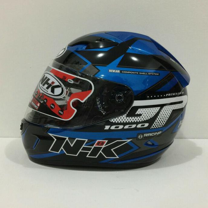 Barang Berkualitas HELM NHK GP1000 GP 1000 MOTIF STAR BLUE METALIC SILVER BIRU METALIK PROMO | CUCI