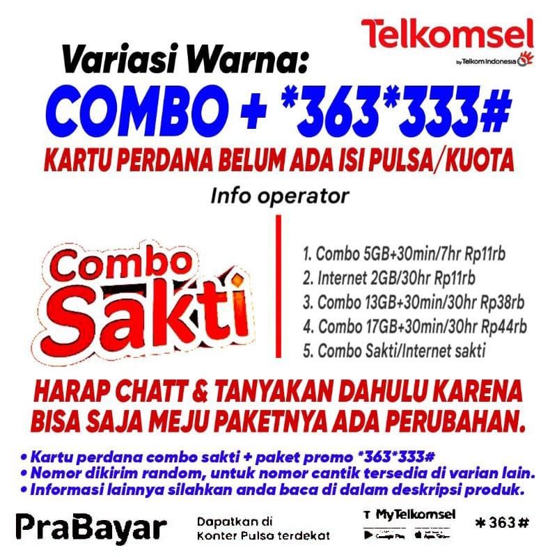 TELKOMSEL COMBO SAKTI, KARTU PERDANA TELKOMSEL COMBO SAKTI*363*333#