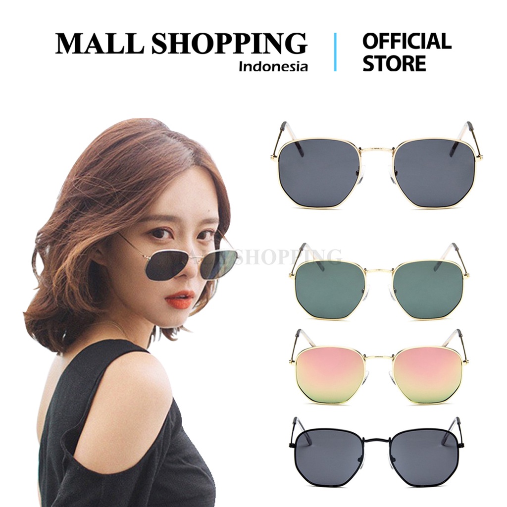 (COD) Kacamata Hitam Frame Metal Vintage Sunglassess MALL SHOPPING