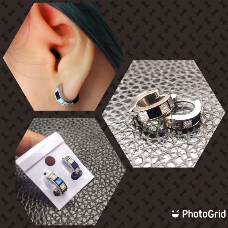 anting silver titanium  model bulat wanita kulitas terpopuler