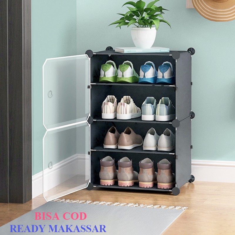 Rak Sepatu Anti Debu 4 Layer / 4 Susun Tebal / 4 layer Shoe Rack Portable Serbaguna / RAK Kotak Sepa