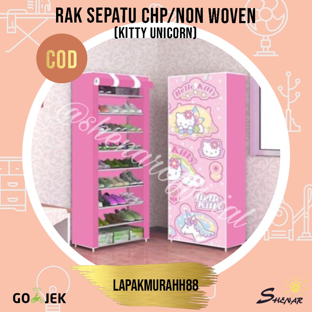 RAK SEPATU KARTUN/RAK SEPATU KAIN BERKARAKTER/RAK SEPATU MENARIK/RAK SEPATU MOTIF LUCU (RS CHP)