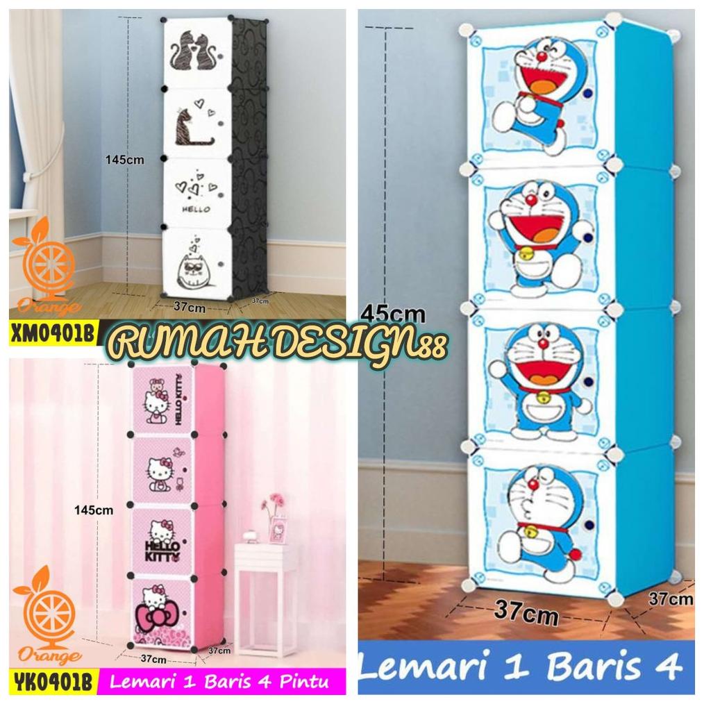 LEMARI BAJU 4 PINTU PLASTIK PAKAIAN RAK KARAKTER MUDAH BONGKAR PASANG SERBAGUNA TERLARISS...,,,,,