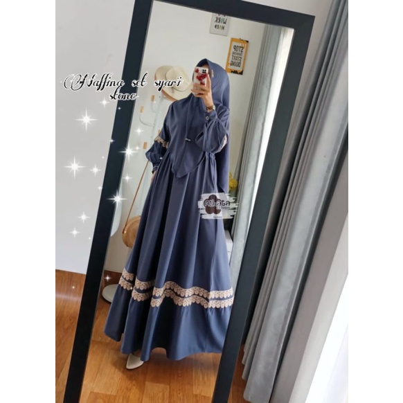 Naffina set syar'i ORI athata by dzee / gamis set hijab ummah zareen