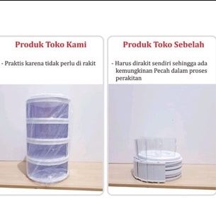 AVVET Rak Tudung Saji Portable 4 Susun Food Cover 5 Tingkat Penutup Makanan Insulasi Tahan Panas Susun