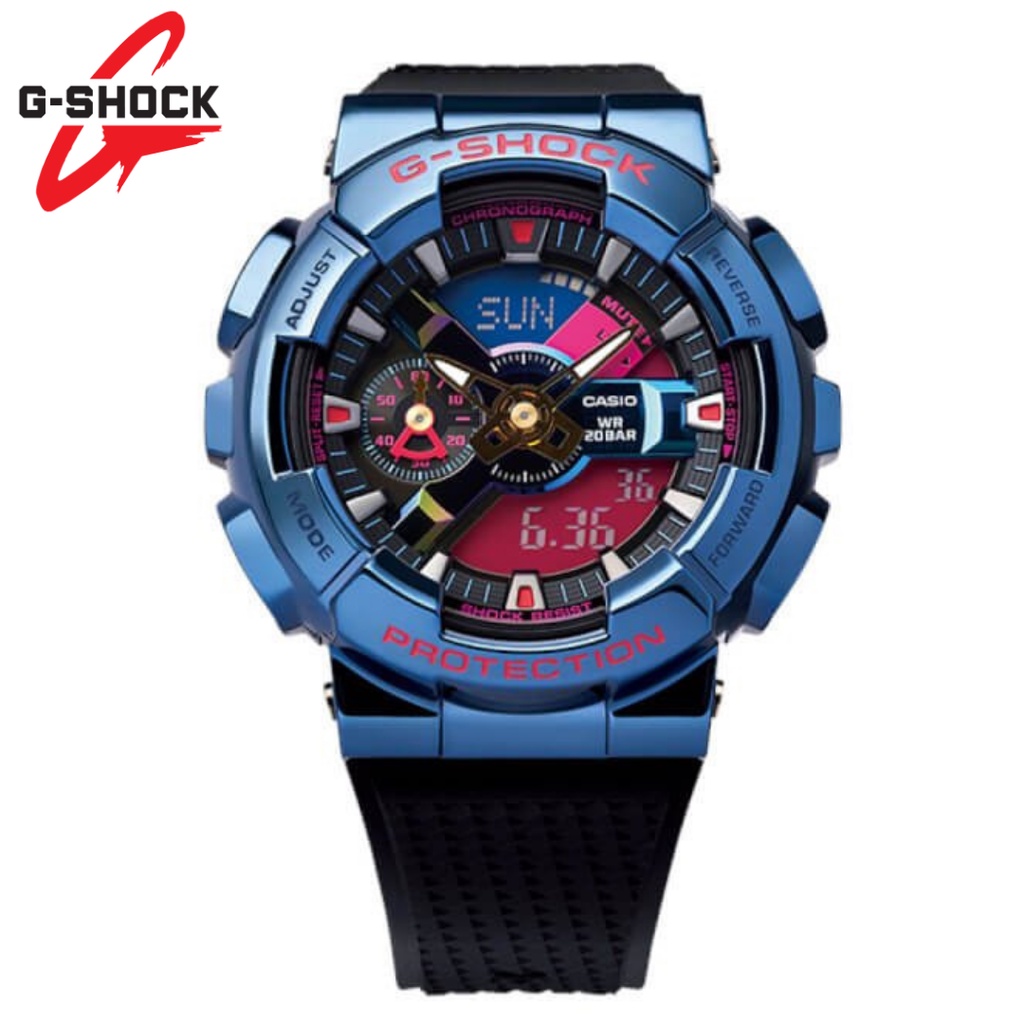 JAM TANGAN GSHOCK GM110 FULLSET CASE STAINLESS STELL AUTOLIGHT