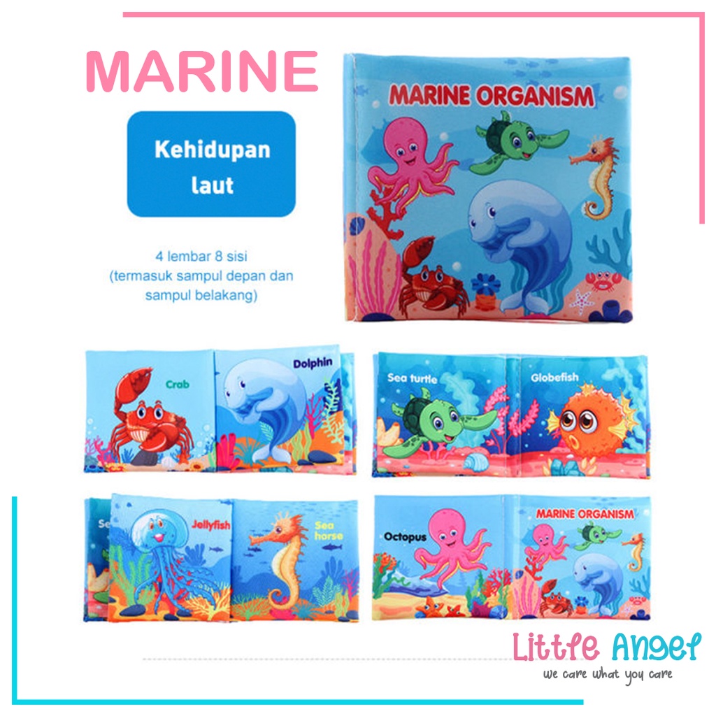 BUKU KAIN EDUKASI ANAK Buku Bantal Bayi Mainan Edukasi Karakter Anak Balita Belajar Cerita Gambar Edukatif Cloth Education