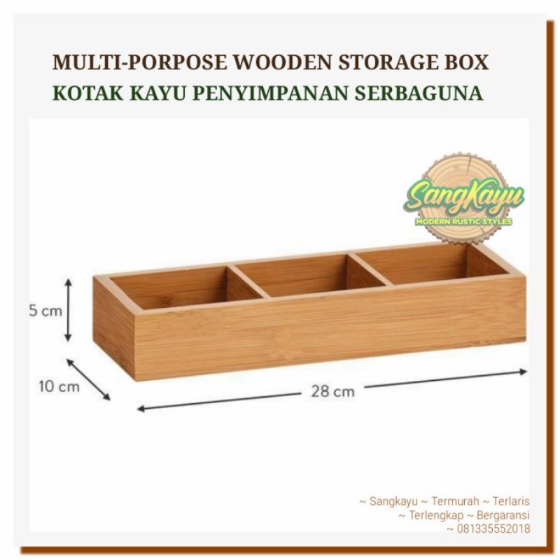 Tempat penyimpanan serbaguna kayu wooden storage box