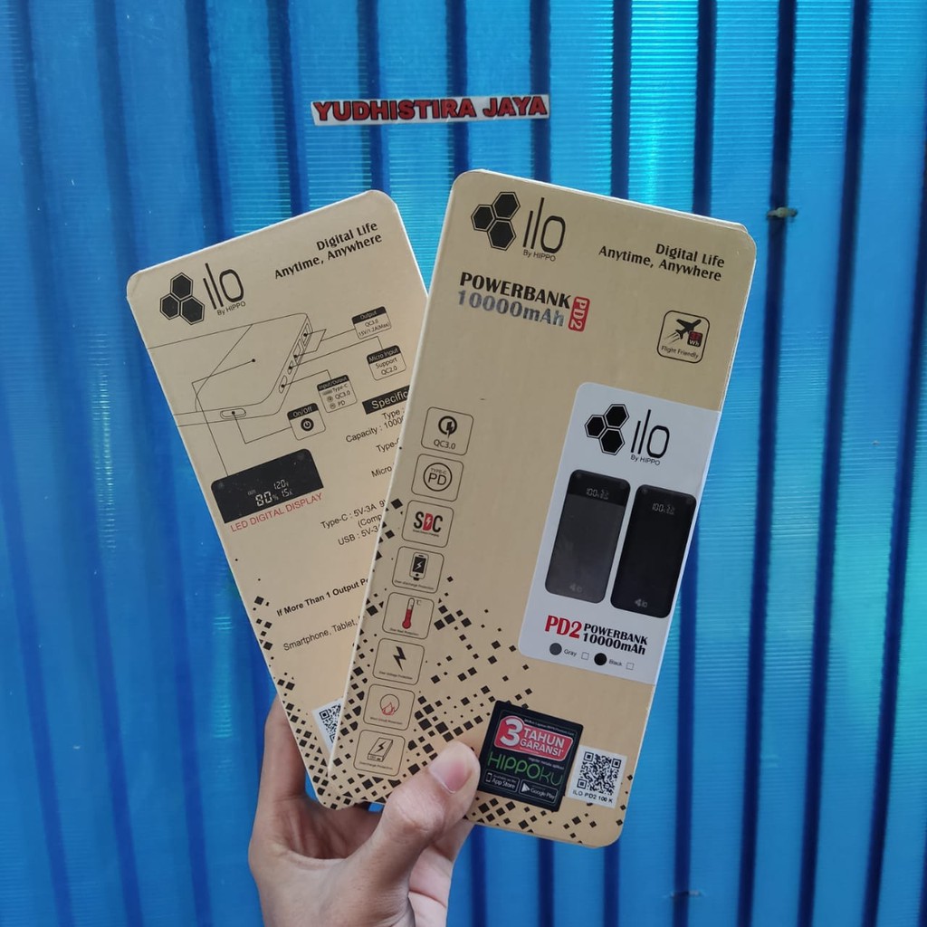 Hippo Ilo PD2 10000 mAh Powerbank original Garansi Resmi