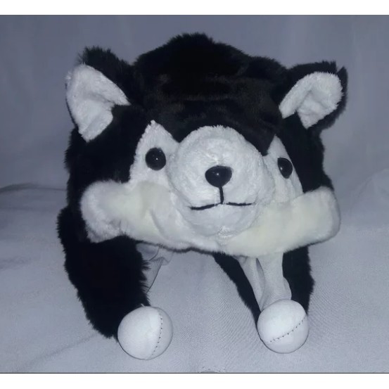 topi boneka kucing hitam animal hat topi unik