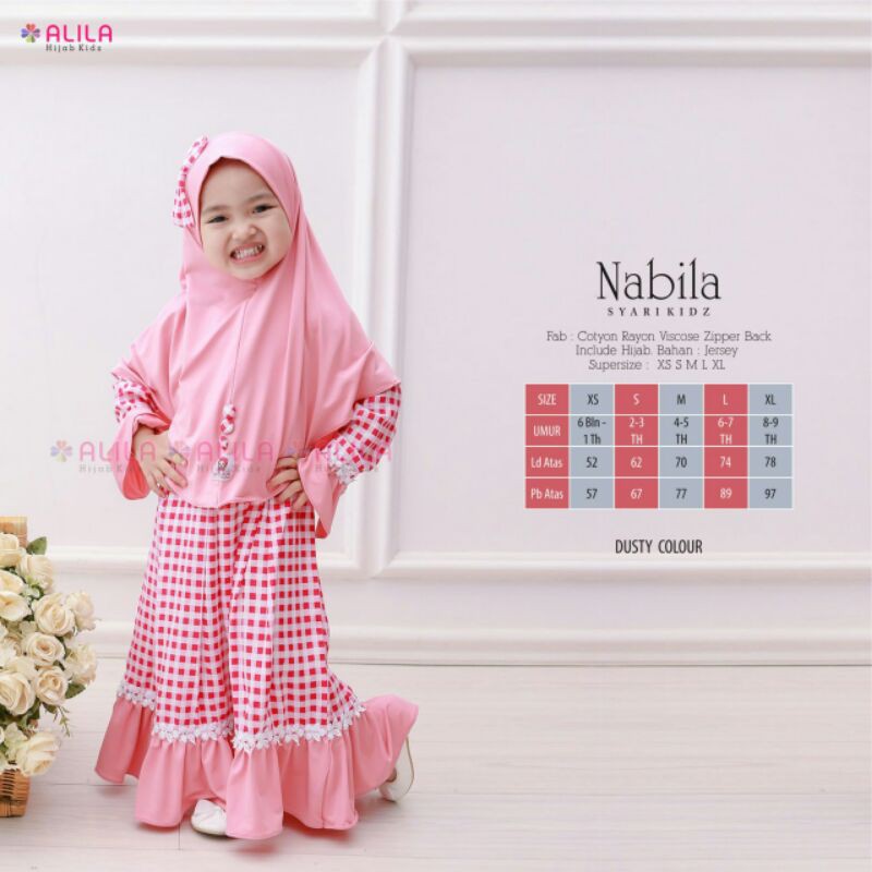 GAMIS ANAK PEREMPUAN SYARI NABILA  Bhn. VISCOSE BY ALIFA.