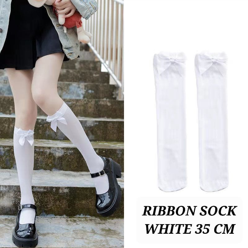 RIBBON SOCK KAOS KAKI ANAK REMAJA ALA KOREA FASHION IMPORT KPOP HIP HOP KAOS KAKI PANJANG