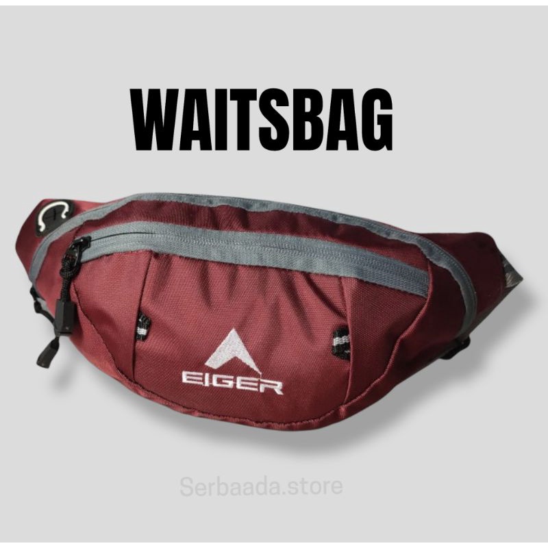 Tas Pinggang waistbag Tas Selempang eger1989 Waistbag Waterproof Hitam