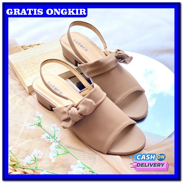 5266Eb Sepatu Hak Casual Murah Import Heels Wanita Nicholas Ediso Oz14 Sarmer - Thia Flat Mocca