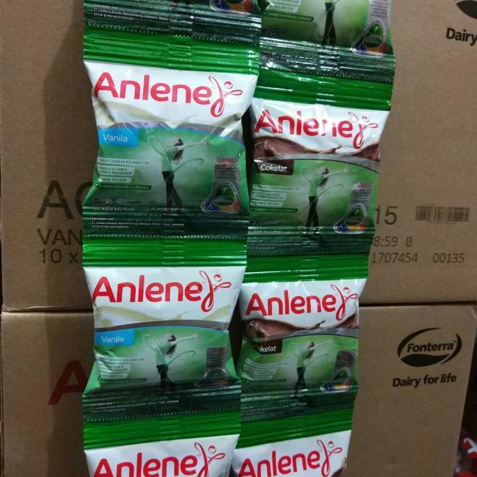 

[COD] Susu Bubuk ANLENE COKLAT / VANILA sachet (1DUS = 10 RENCENG) [COD]