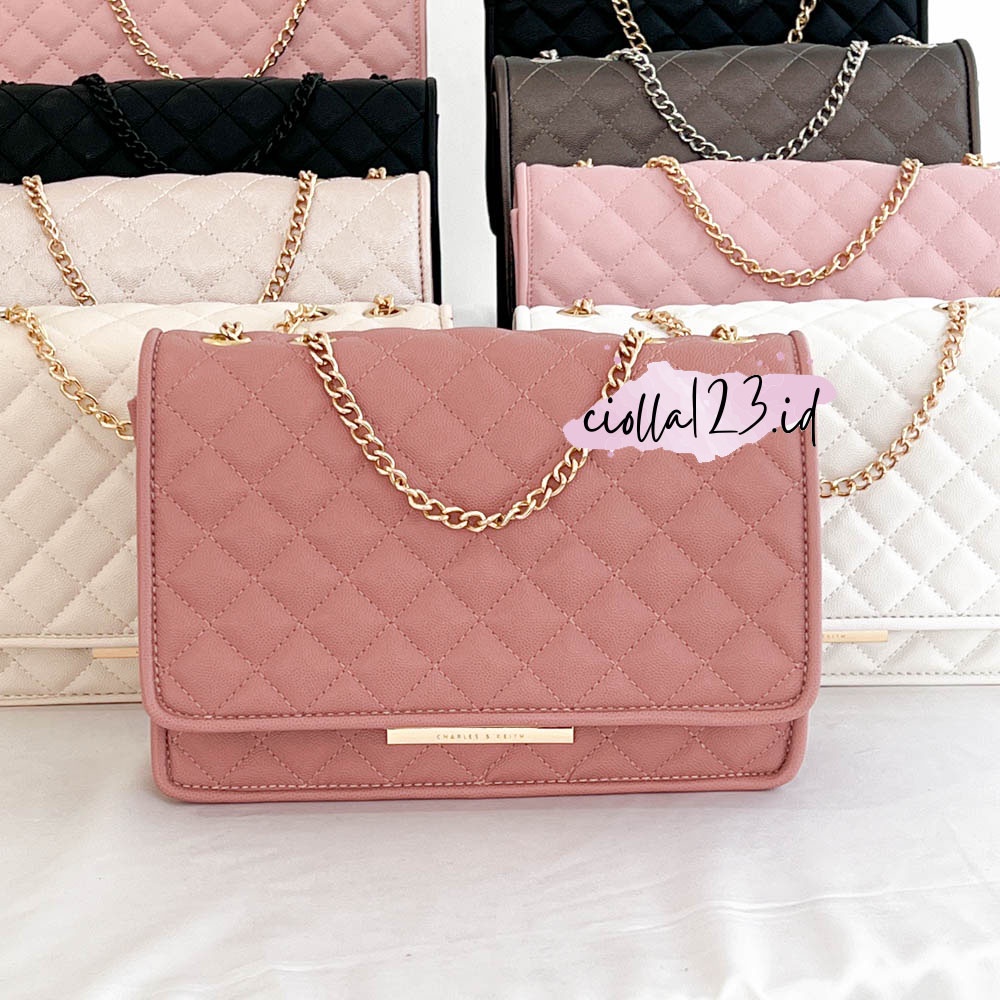 TAS QUILTED SHOULDERBAG BIG SIZE - Bag Quilted Push-Lock Sling Bag - Tas Wanita Quilted Push-Lock #CK006