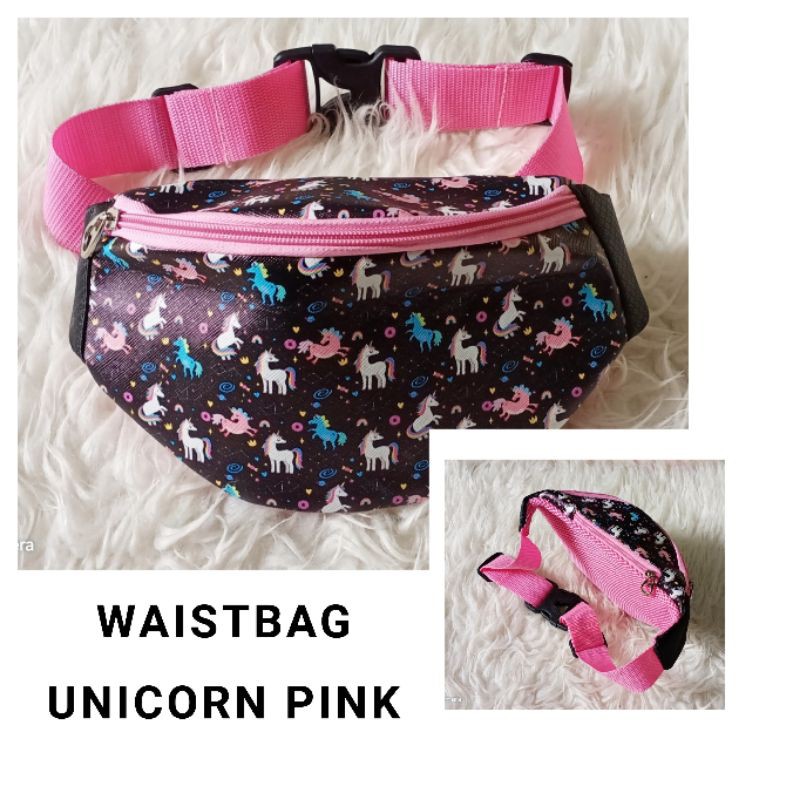 Waistbag tas pinggang anak perempuan frozen &amp; unicorn