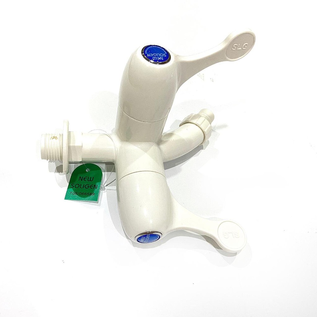 Keran Air Cabang Engkol - Kran Taman Plastik Tembok PVC 1/2&quot; Soligen