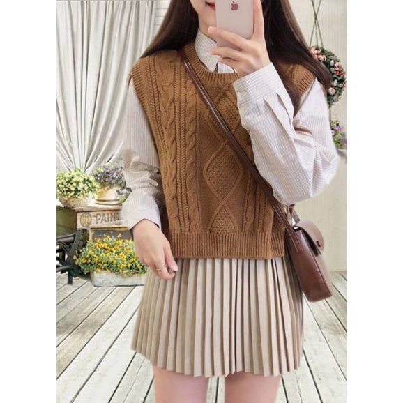 Classy outer rompi rajut tali pinggir / Vest