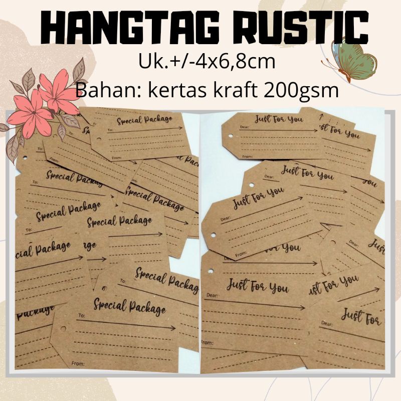 

[isi 20PCS] HANGTAG RUSTIC/HANGTAG LABEL UNIK MURAH/BLANK CARD RUSTIC MURAH BAHAN KERTAS KRAFT 200GSM