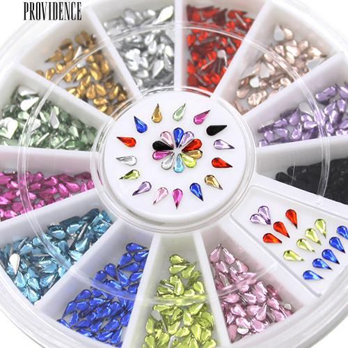 [Bayar Di Tempat] Mode Campuran Warna Water Drop DIY Nail Art Tips Manicure Dekorasi Wheel