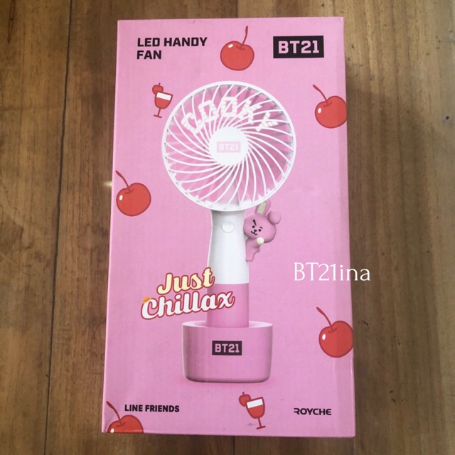 Ready stock BT21 LED HANDY FAN COOKY