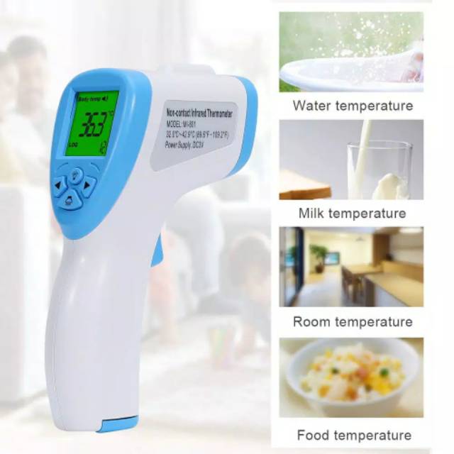 Non-Contact Infrared Thermometer Gun Dengan Indikator LED Berwarna