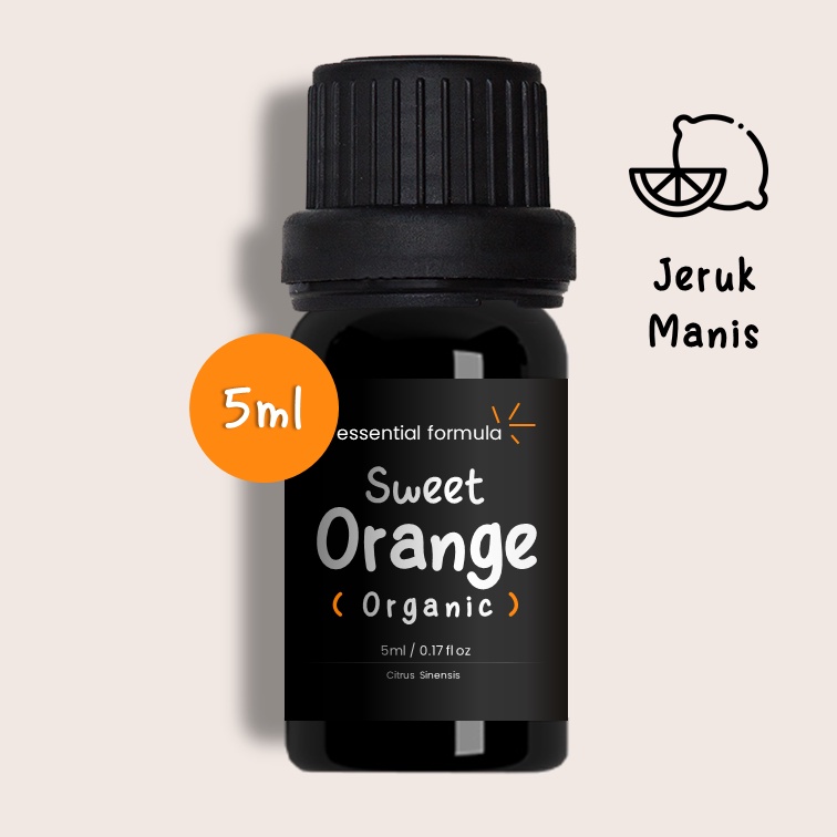 5ml Organic Sweet Orange Essential Oil Jeruk Manis Murni 100%