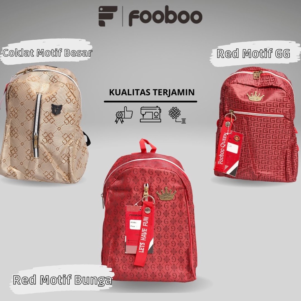 FOOBOO TAS  RANSEL BACKPACK WANITA  KUALITAS PREMIUM