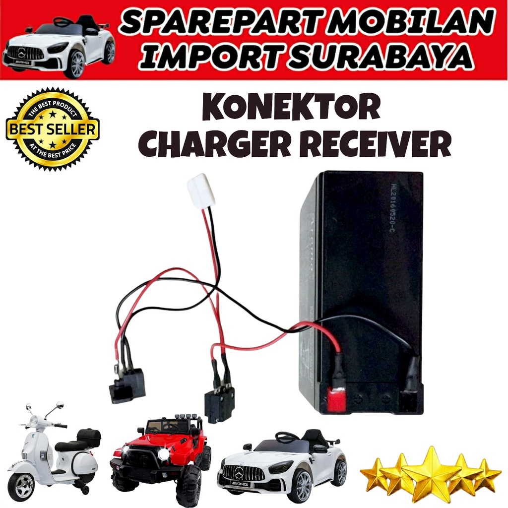 PART MAINAN ANAK Jag DC CHARGE LUBANG CASSAN 12V 6V RILAY SEKRING SPAREPART MOBIL AKI MOTORAN RC CAR KONEKTOR RECEIVER TO CHARGER 12 VOLT RIDE ON CAR TOYS CHILDREN