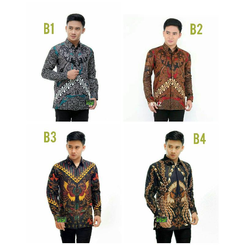 Abu abu coklat kemeja batik pria lengan panjang M.L.XL