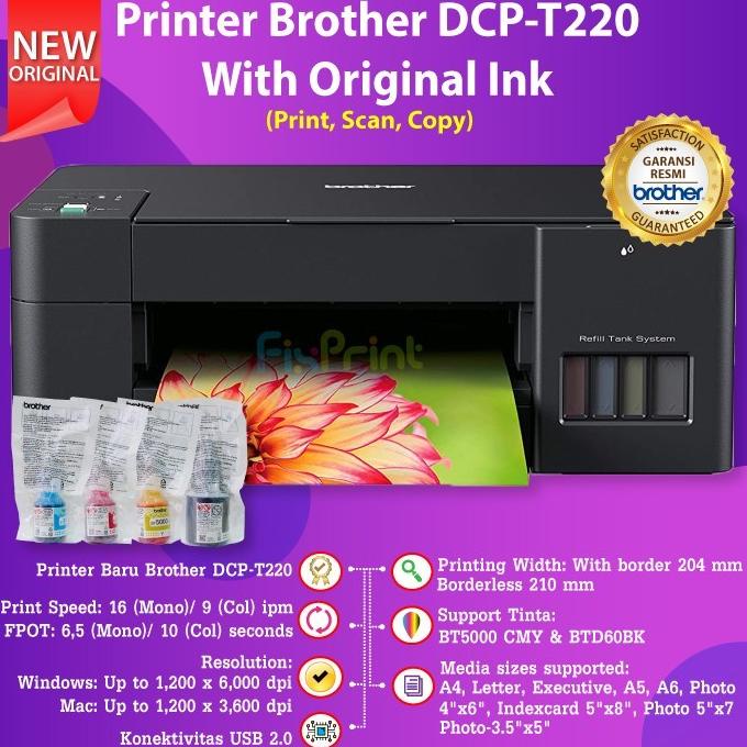 

Printer Brother DCP-T220 DCP T220 Pengganti T310 Tinta BTD60Bk BT5000