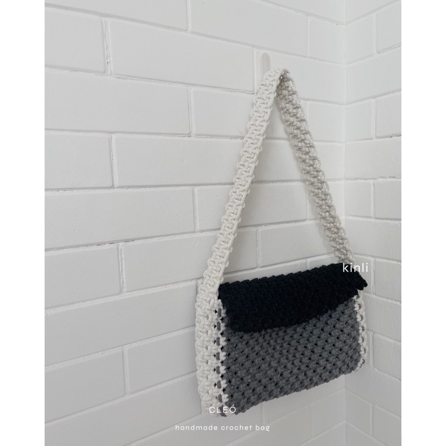 cleo handmade crochet bag tritone 3 colors shoulder bag